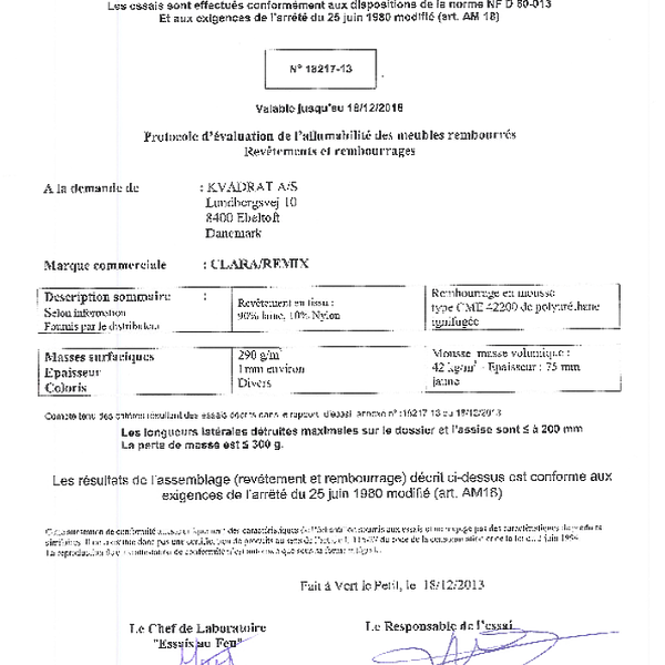 remix - flammability nf_d_60-013